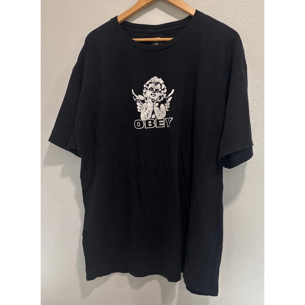 Obey Graphic T-Shirt Mind's Eye Angel Size XXL Distressed Fairey Tee streetwear